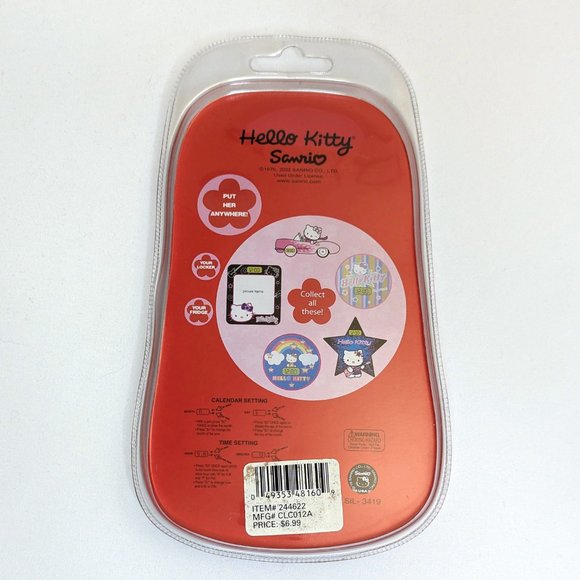 Y2K NIP Cute Sanrio Hello Kitty Clockers Miniature Magnet Clock New In Packaging - Picture 2 of 2